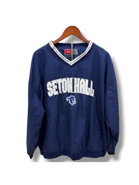 Vintage Seton Hall Pirates Pro Player Pullover Windbreaker Jacket XL NCAA
